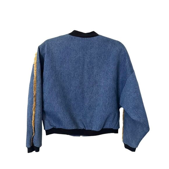 RH THE LABEL Denim Bomber Jacket NWOT Sz Small - Picture 2 of 4